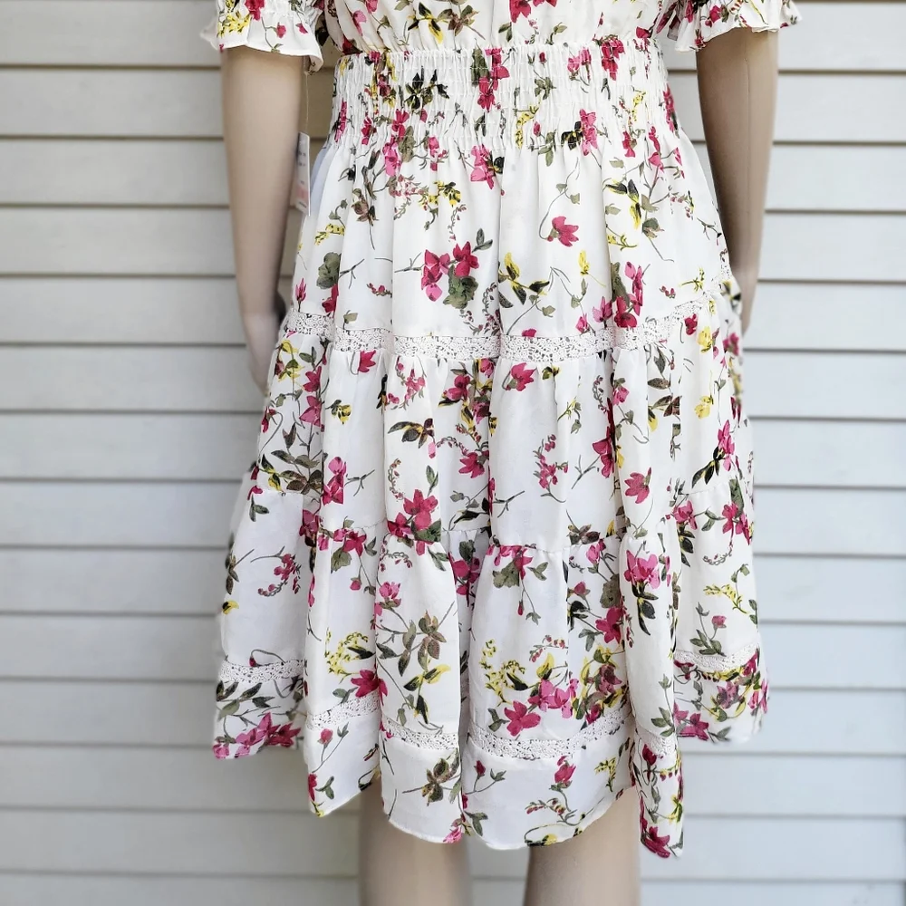 🔥SOLD🔥 🆕️🌺TAYLOR🌺 Women's Short Sleeve Floral Surplice Dress💃 - Picture 11 of 14